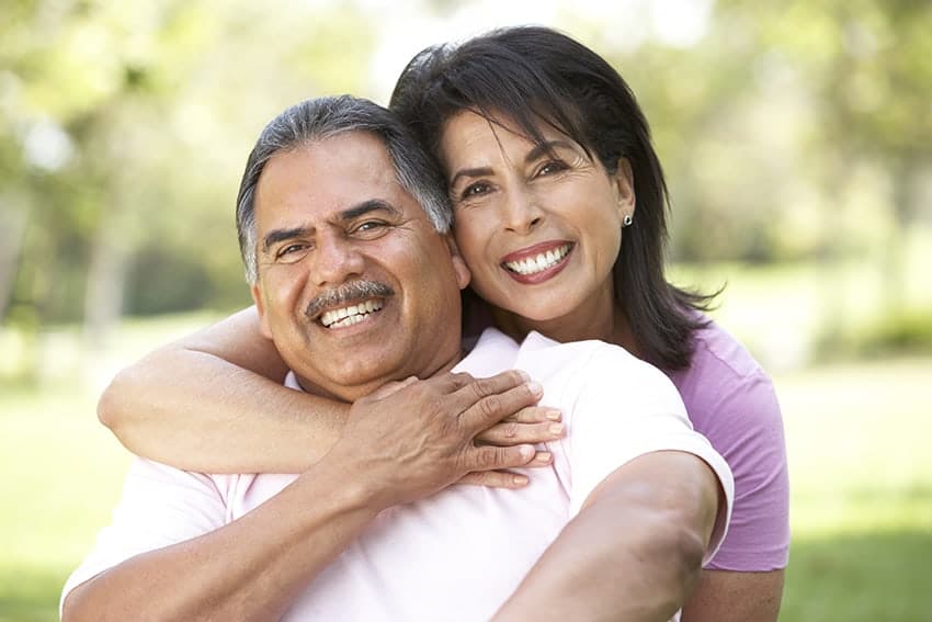 Older couple smiling